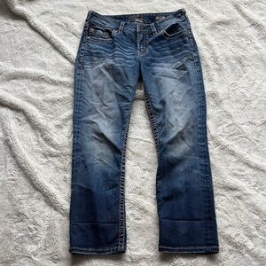 Silver Jeans Suki Capris Size 28 | Mid Rise Bootcut Crop Denim Blue Casual